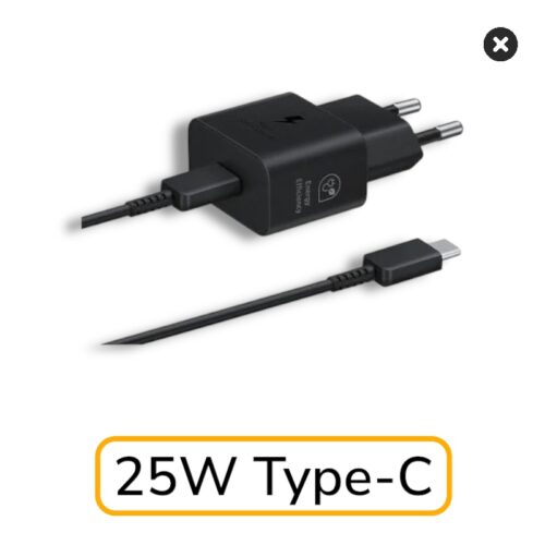 Сетевое зарядное устройство Samsung EP-TA2510 с Type-C входом (25W) с кабелем в упаковке (цвет:Black), Оригинал